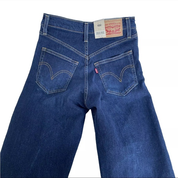 New Levi's Jeans Women’s Sz 25x27 Ribcage Straight Ankle Button Fly Distressed - Picture 6 of 10
